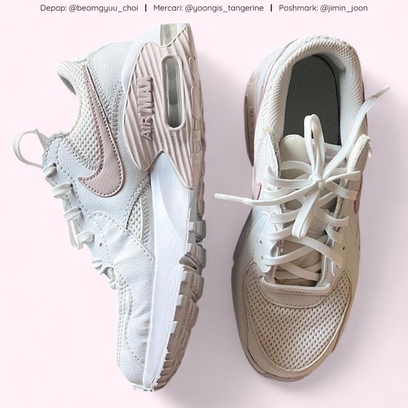 Pink and white Nike Air Max Excee shoes - Picture 2 of 7